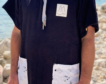 Handmade Bamboo Surf Poncho, Hooded Towel, Christmas Gift For Him, Christmas Gift For Him, Bathrobe, Buy Handmade Gifts Online