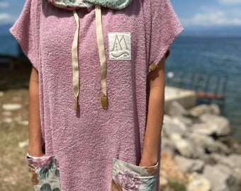 Poncho de surf en bambou fait main, cadeau spa pour elle, poncho de surf, cadeau pour soeurs, peignoir, cadeaux Galentines, spa et détente