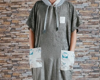 Poncho de surf de bambú hecho a mano: bata con capucha