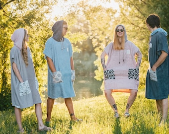 Custom Made Surf Poncho, Spa Gift For Her, Surf Poncho, Gift For Sisters, Bathrobe, Spa & Relaxation, Personalized Towel, Sauna Accessories
