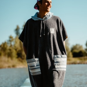 CUSTOM Made Surf Poncho, Handmade Bamboo Poncho For Him, Surf Poncho Changing Robe, Hooded Towel, Surf Hoodie Swim Parka, Custom Made Poncho