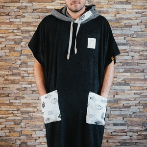 Handmade Bamboo Poncho For Him, Surf Poncho Changing Robe, Hooded Towel, Surf Hoodie Swim Parka, Custom Made Poncho, Surf Poncho, Men Gift