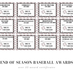 End of Season Baseball Award Certificates | 45+ baseball