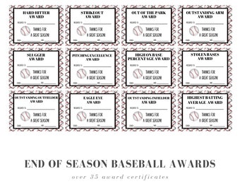 End of Season Baseball Award Certificates | 45+ baseball