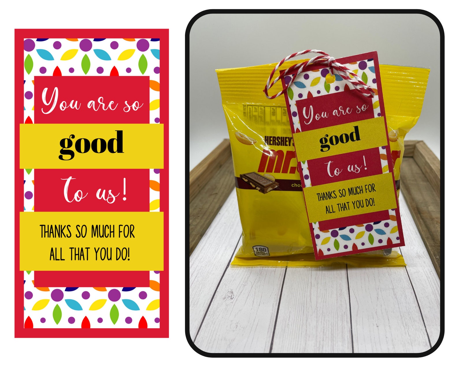 Mr. Goodbar Candy Printable Tags Thank You Candy Tags Etsy