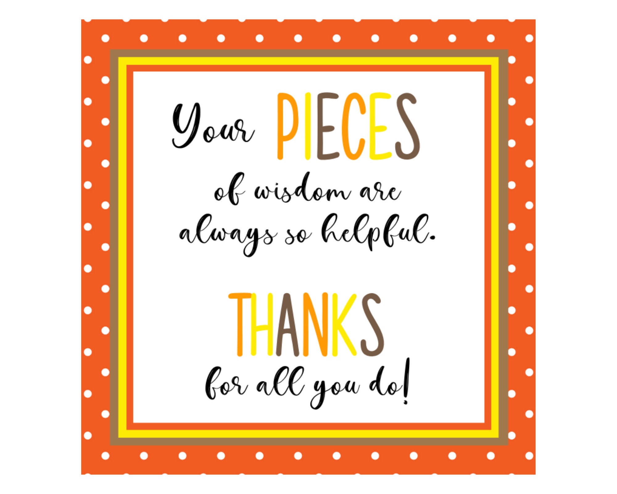 Reeses Pieces Candy Printable Tags Thank You Candy tags Etsy