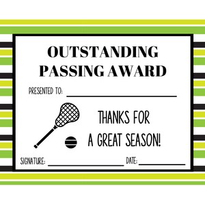 Lacrosse Award Certificates - Etsy