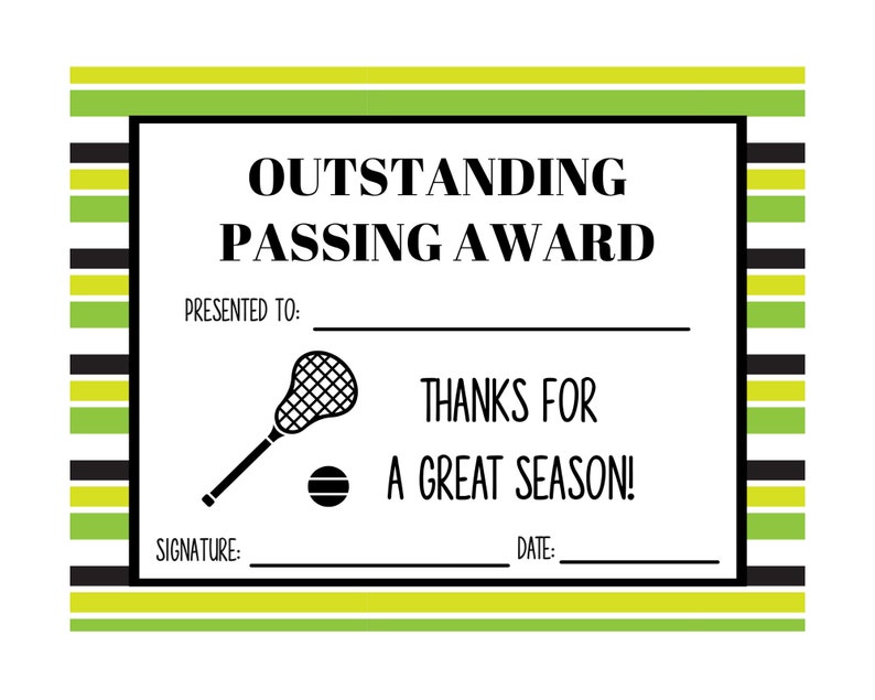 Lacrosse Award Certificates - Etsy