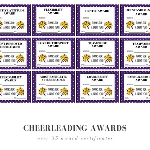 Cheerleading Award Certificates Purple and Gold Pom Poms Etsy