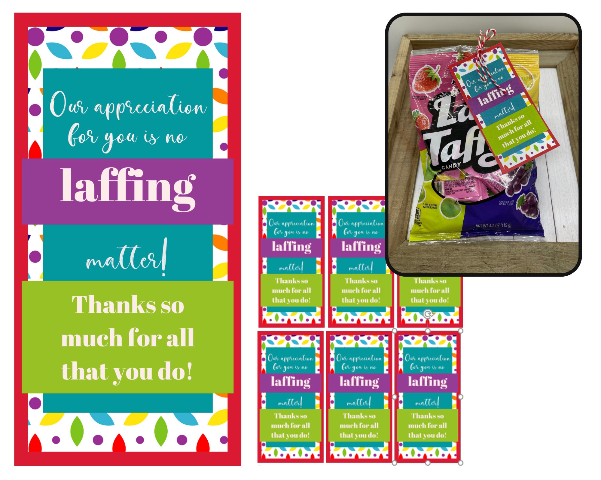 Laffy Taffy Candy Printable Tags Thank You Candy Tags Etsy