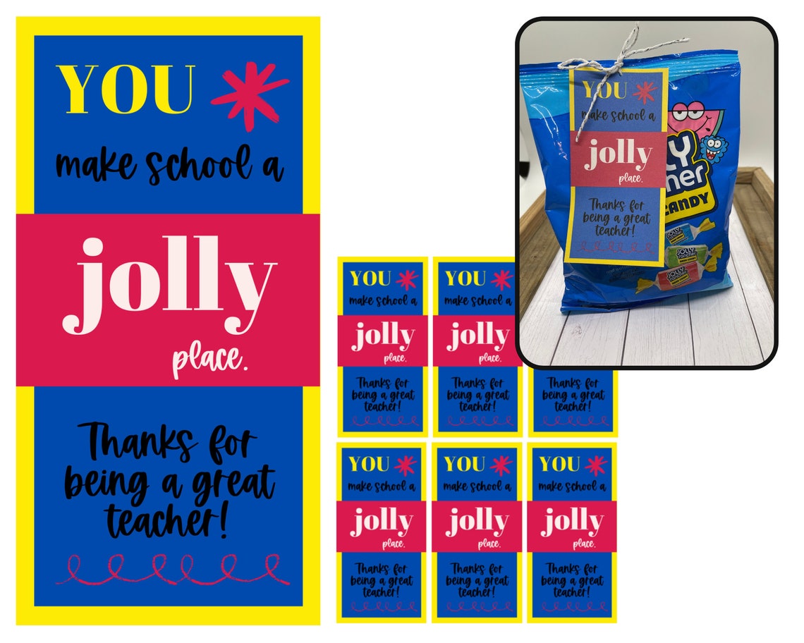 Jolly Ranchers Candy Printable Tags Thank You Candy tags Etsy