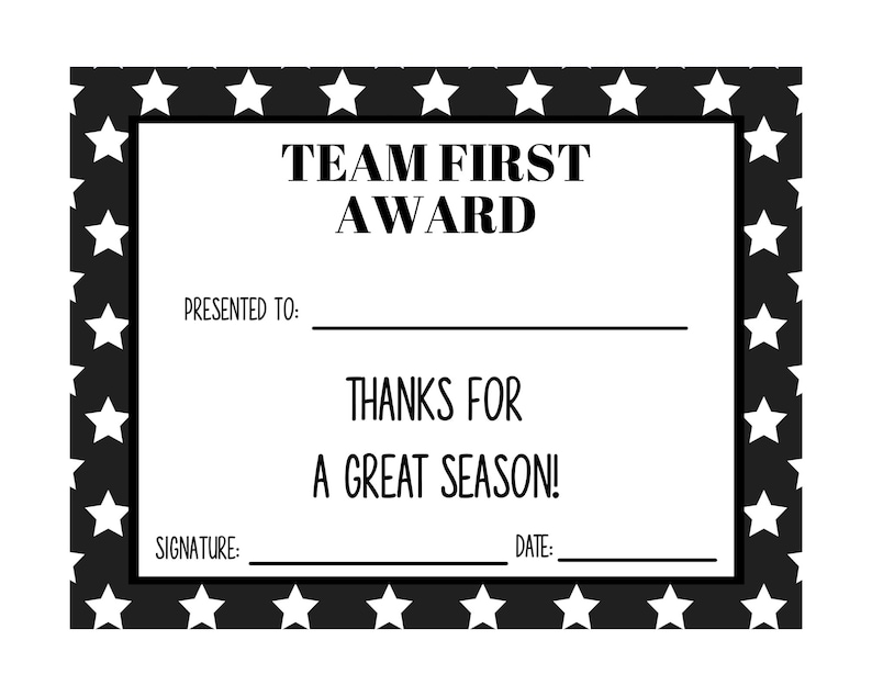 Sports Award Certificates Etsy