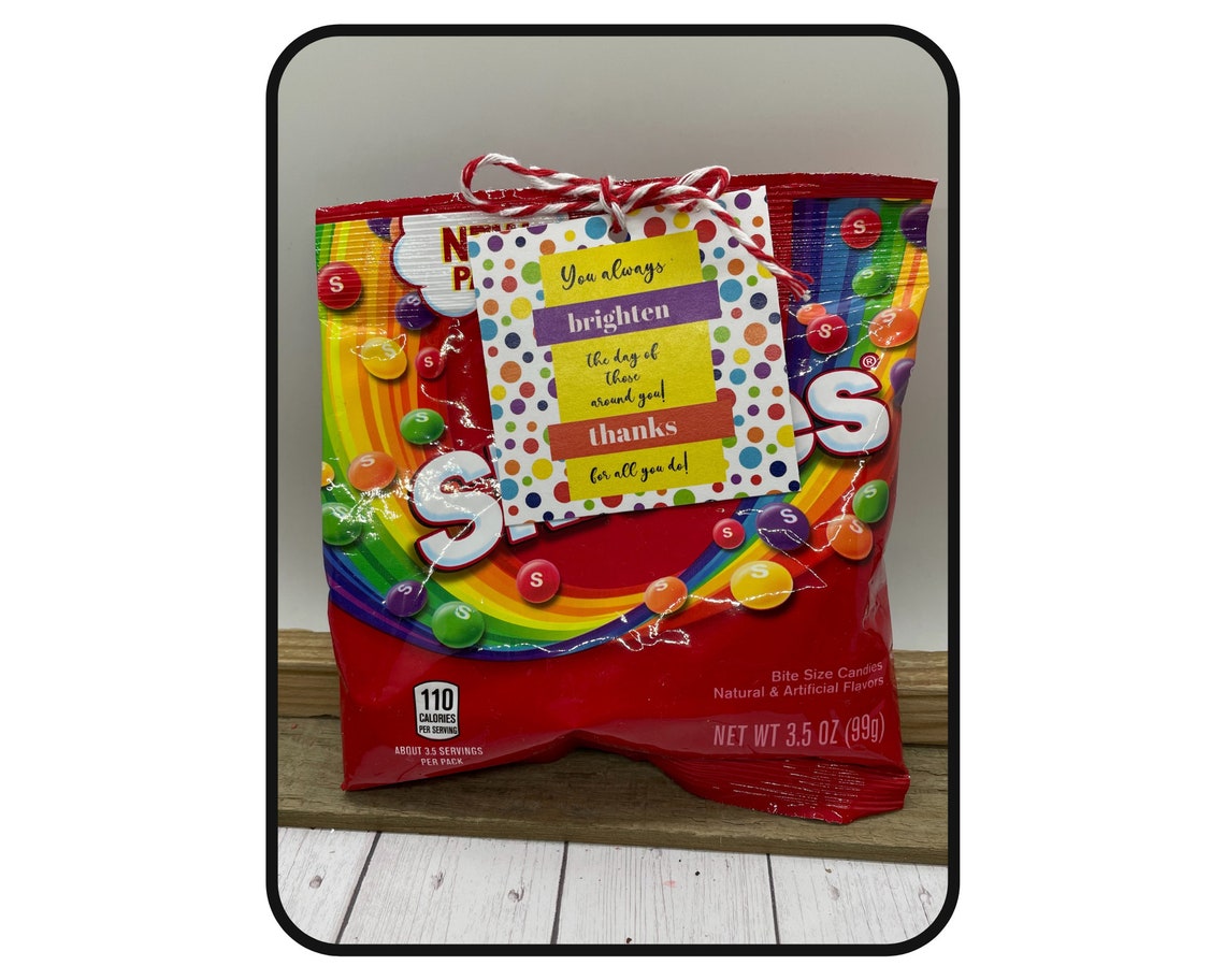 Skittles Candy Printable Tags Thank You Candy Tags Thank Etsy