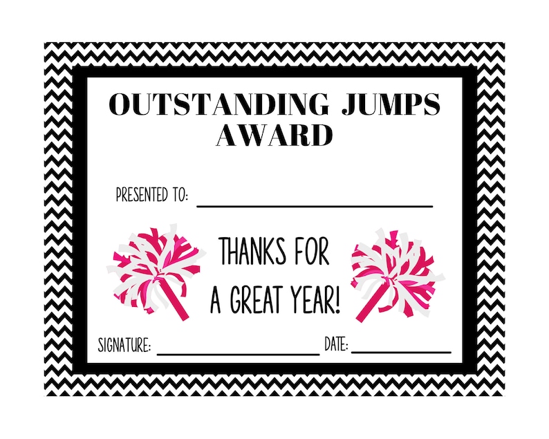 Cheerleading Award Certificates Cheer Award Certificates Etsy
