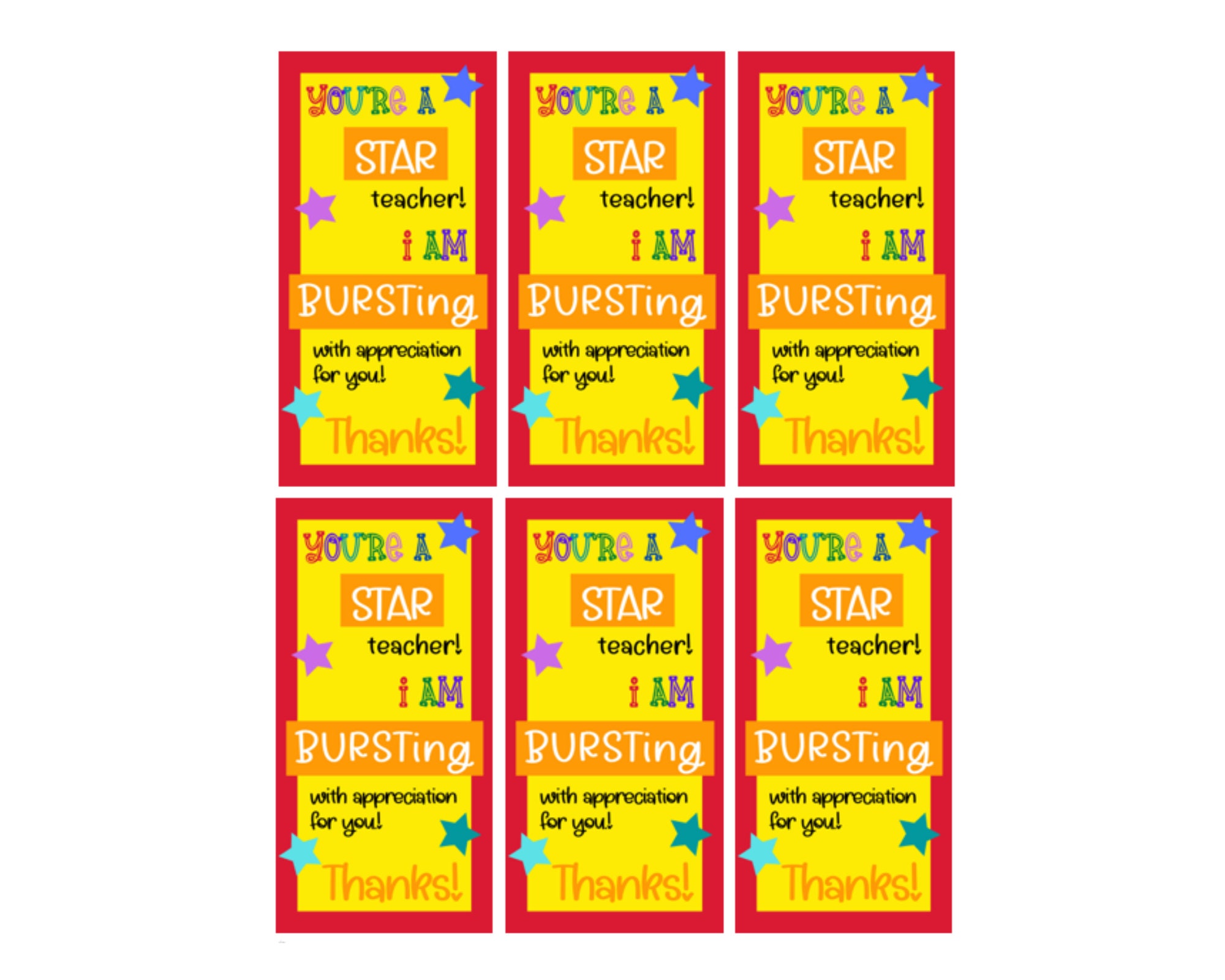 Starburst Candy Printable Tags Thank You Candy tags Thank Etsy