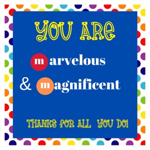 M&amp;M Candy Printable Tags Thank You Candy Tags Thank You | Etsy