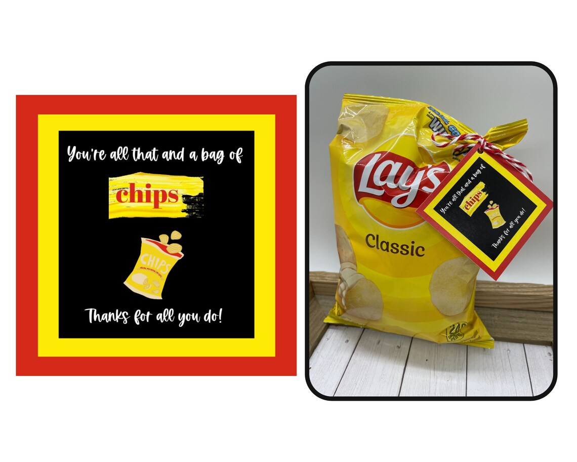 A Chips Printable Tags Thank You Candy Tags Thank You | Etsy