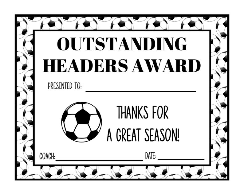 End of Season Soccer Award Certificates 40 Soccer Certificates Etsy