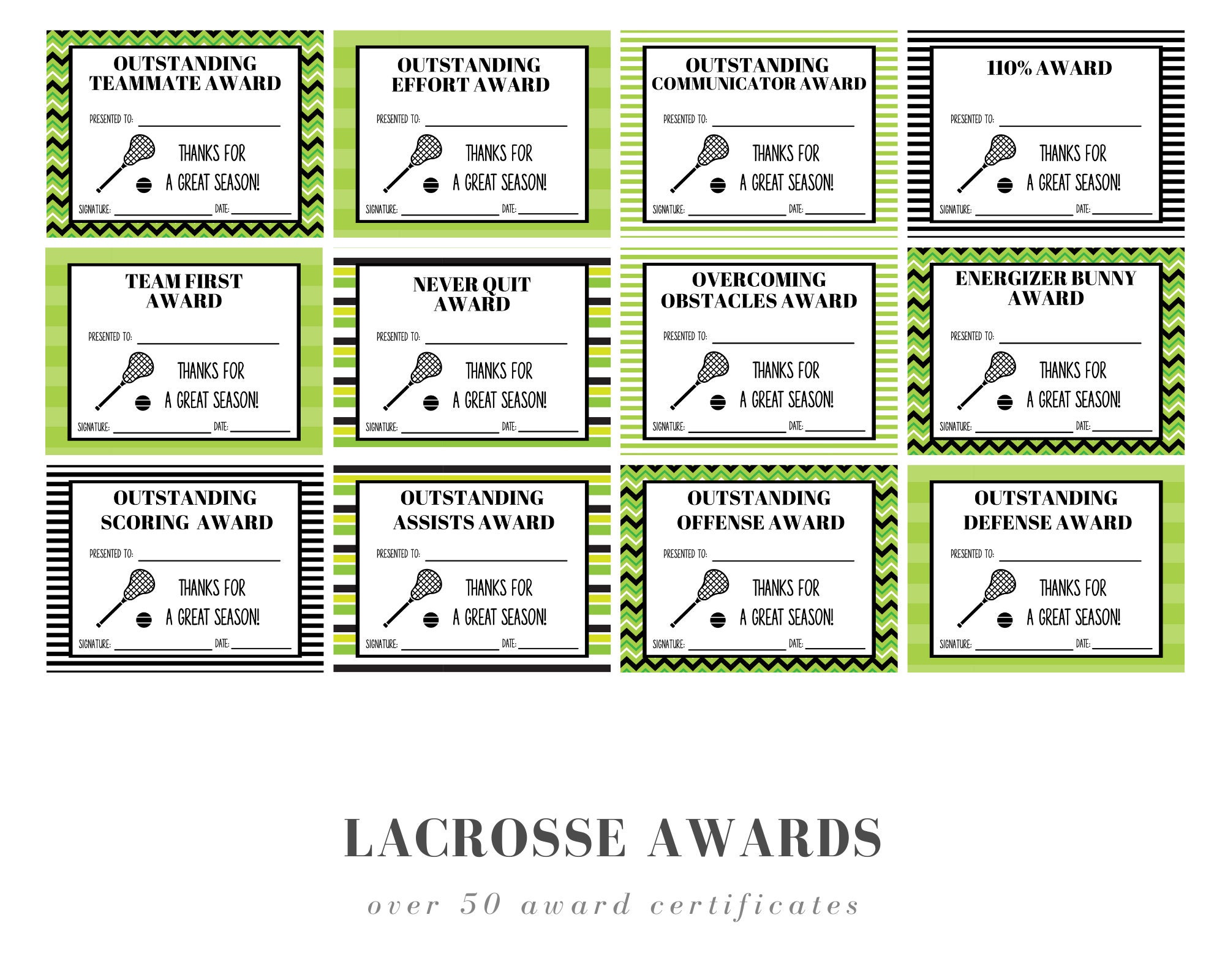 Lacrosse Award Certificates - Etsy