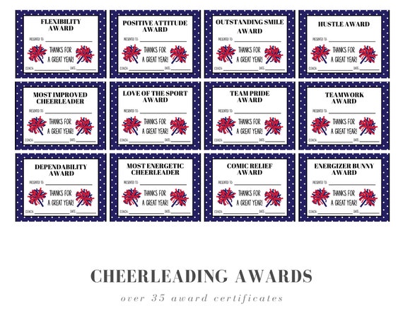 Certificati premio cheerleader / Pompon blu navy e rossi -  Italia