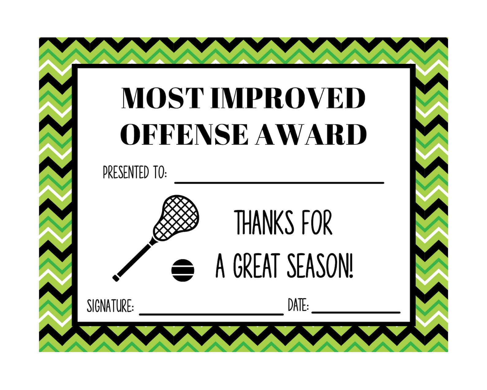 Lacrosse Award Certificates Etsy