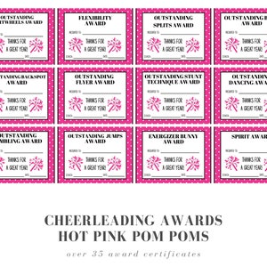 Cheerleading Award-certificaten | Heet roze pompons