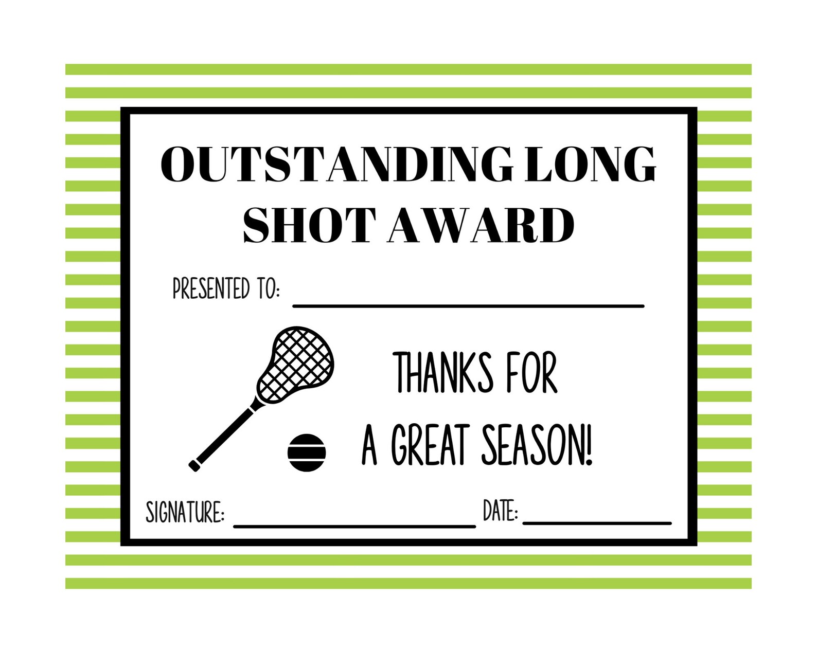 Lacrosse Award Certificates Etsy