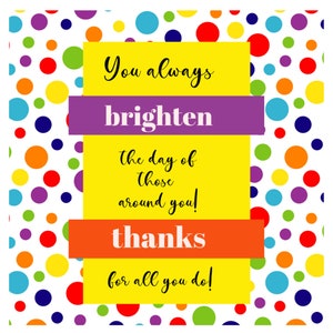 Skittles Candy Printable Tags Thank You Candy Tags Thank | Etsy