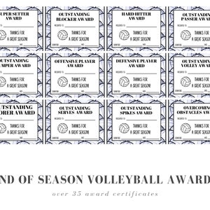 End of Season Volleyball Award Certificates | 30+ Volleyball certificates