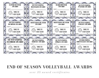 End of Season Volleyball Award Certificates | 30+ Volleyball certificates