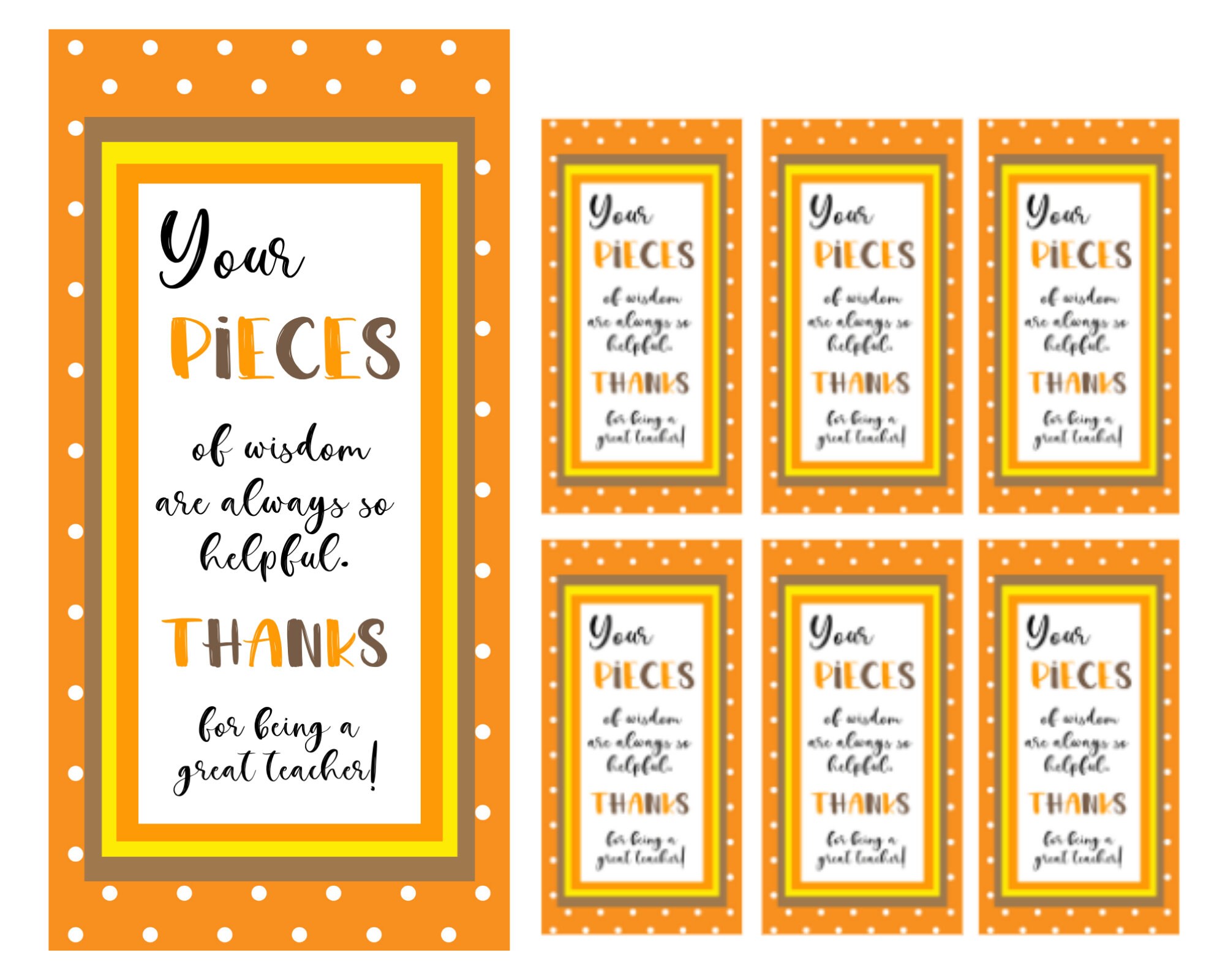 Reeses Pieces Candy Printable Tags Thank You Candy tags | Etsy