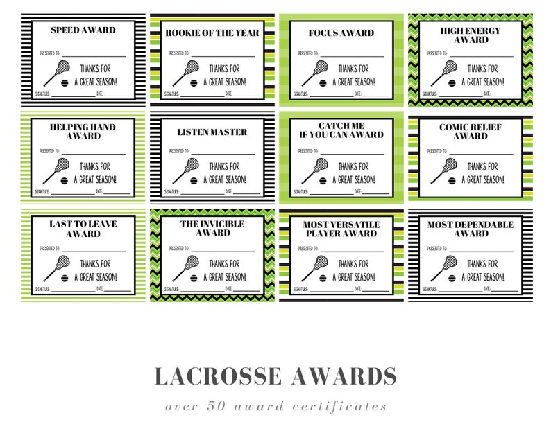 Lacrosse Award Certificates - Etsy