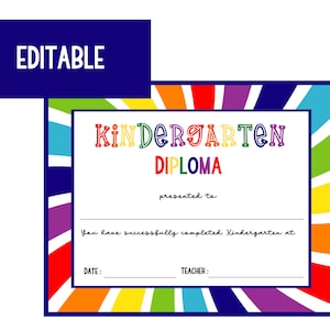 Diploma de jardín de infantes imprimible