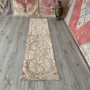 1x6, Brown Runner Rug, Small Runner Rug, Handmade Rug, Oriental Rug, Kitchen Rug, Home Decor Rug, Turkish Rug, Anatolian Rug, Rug,1.5x6.3 ft