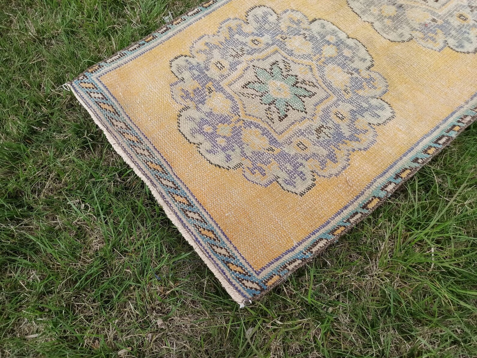 Turkish Yellow Runner Rug Green Turkish Runners Oriental Etsy