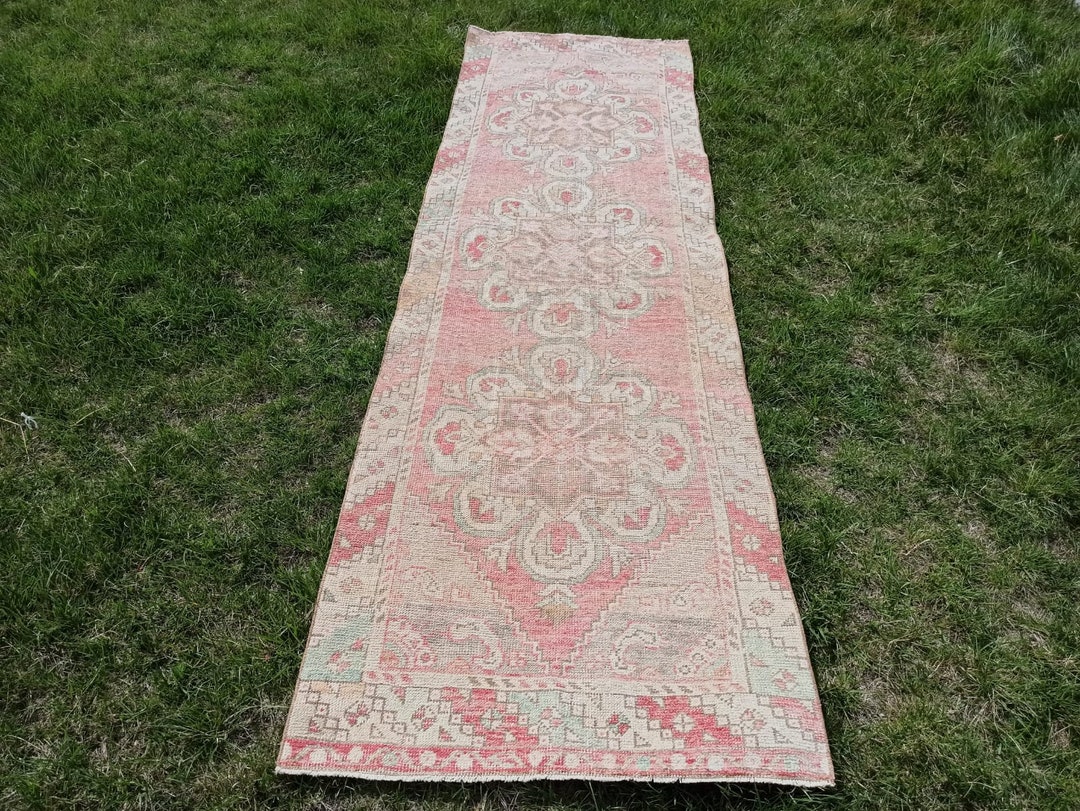 Pink Runner Rug for Kitchen and Hallway Tribal Design Etsy