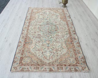 4x8 Brown Area Rug, Handmade Rug, Oriental Rug, Kitchen Area Rug, Wool Rug, Antique Area Rug, Vintage Rug, Tribal Rug, 4x8 Area Rug, Turkish