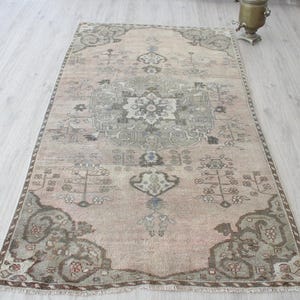 4x8 Brown Rug, Handmade Rug, Oriental Rug, Living Room Rug, Entryway Rug, Washable Rug, Turkish Rug, Anatolian Rug, Vintage Rug, 4x8 Rug