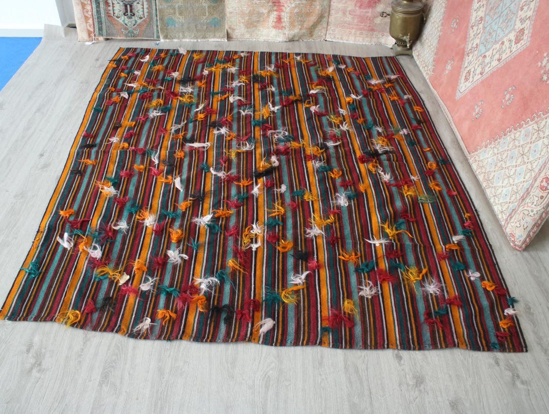 6x8 Oversize Kilim, Handmade Rug, Oriental Rug, Thin Rug, Unique Rug ...