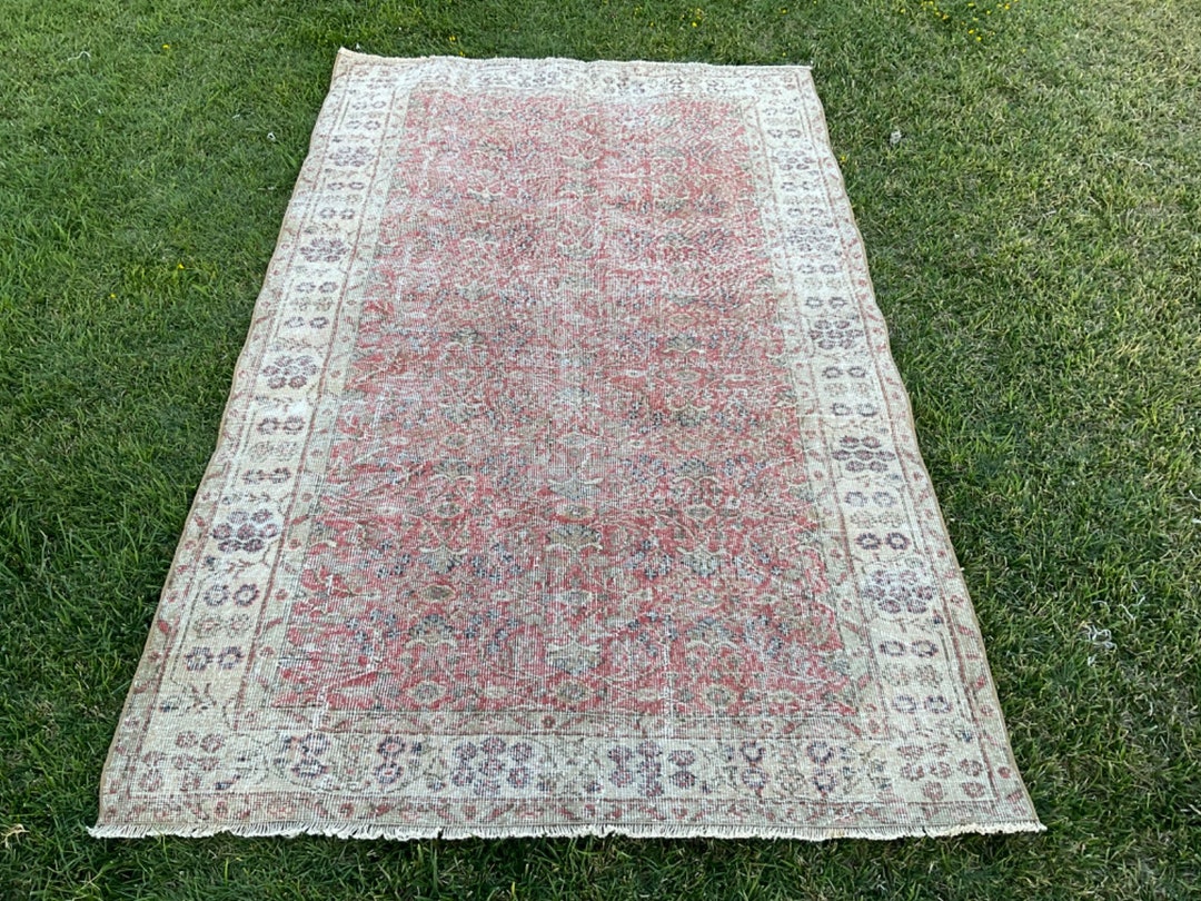 5x8 Red Rug 5x8 Vintage Rug 5x8 Area Rug 5x8 Turkısh Rug Etsy