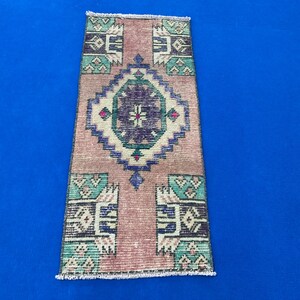 1x3 Pink Rug, Antique Rug, Oriental Rug, 1x3 Turkish Door Mat, 1x3 Door Mat, Small Door Mat, Entry Rug, Bathroom Decor Rug, 1x3 Tribal Rug