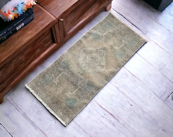 1x3 Rug, Neutral Rug, Kitchen Rug, Bedroom Rug, Home Decor Rug, Rustic Rug, Bohemian Decor Rug, Turkish Door Mat, Vintage Rug, 1x3 Boho Rug