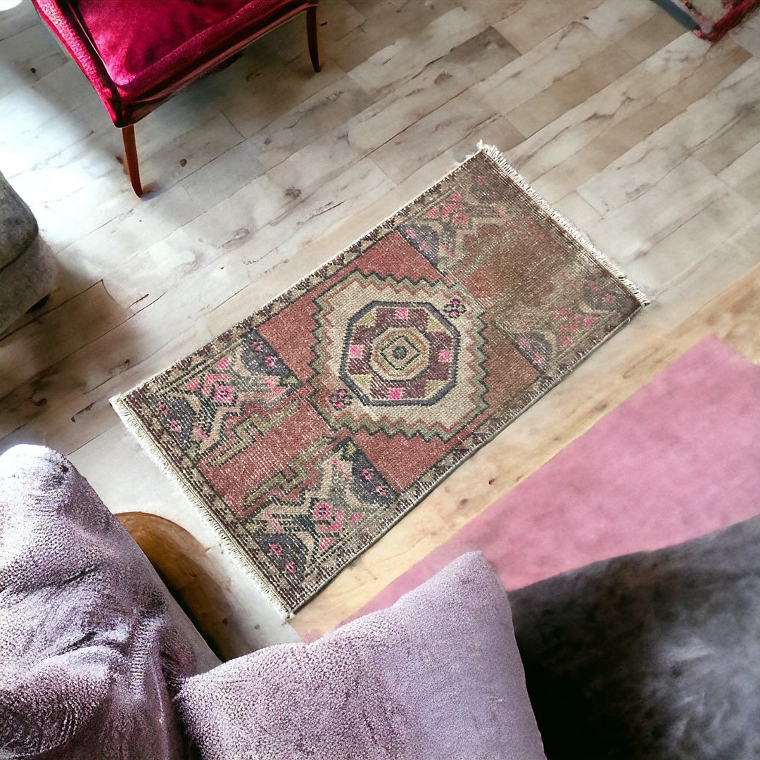 Rustic Mat Rrof 1x3 Red Door Mat, Handmade Rug, Oriental Rug, Bohemian Decor Rug ...