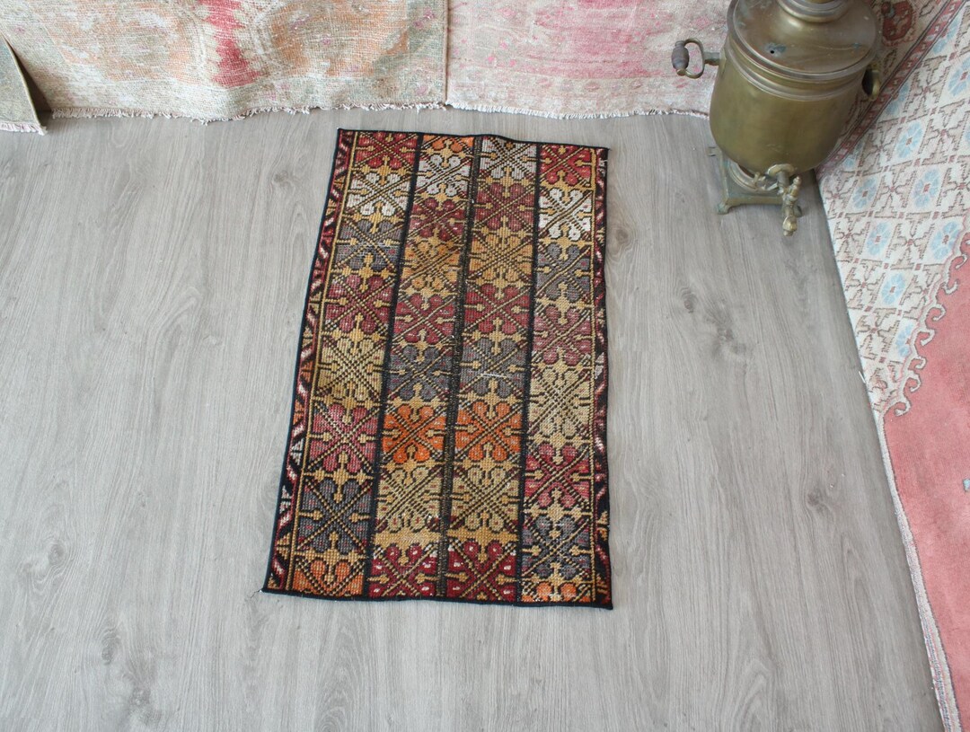 Red Yellow Rugs Patchwork Door Mat, 1x3 Red Yellow Rug, Nomadic Rug, Living Room Rug ...