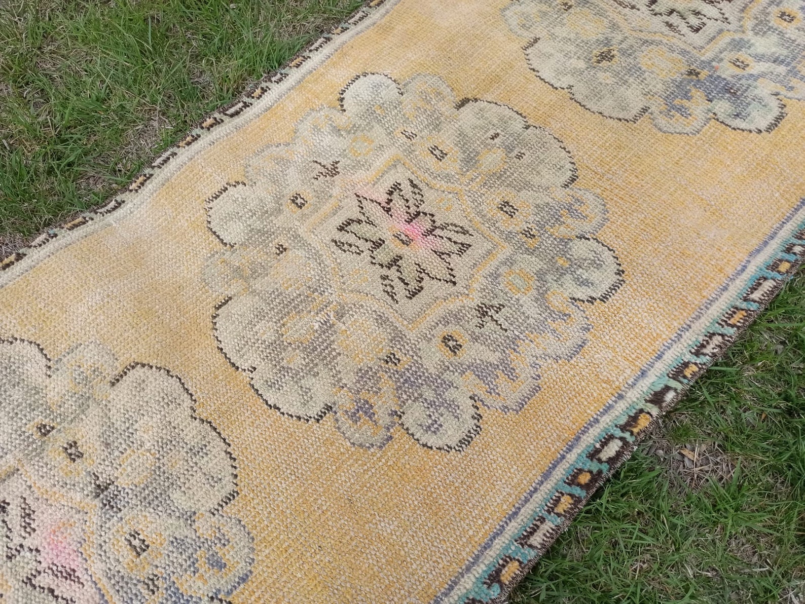 Turkish Yellow Runner Rug Green Turkish Runners Oriental Etsy