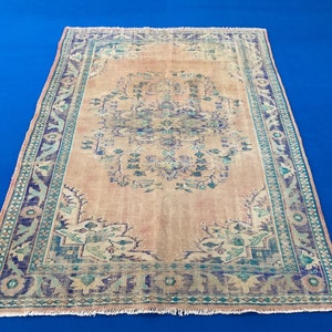 Antique Rug, 6x9 Turkish Rug, Anatolian Rug, Oushak Rug, 6x9 Natural Rug, Handmade Rug, Bohemian Rug, Aztec Rug, Vintage Rug, Wool Rug