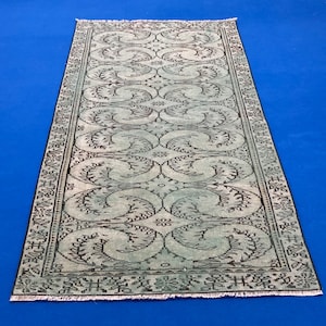 4x6 Green Rug, Handmade Rug, Oriental Rug, Turkish Area Rug, Nomadic Rug, Tribal Rug, Wool Rug, Anatolian Rug, 4x6 Carpet, Living Room Rug