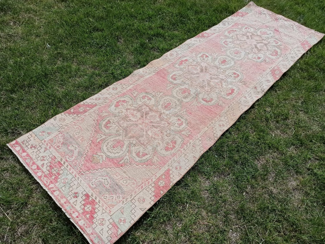 Pink Runner Rug for Kitchen and Hallway Tribal Design Etsy