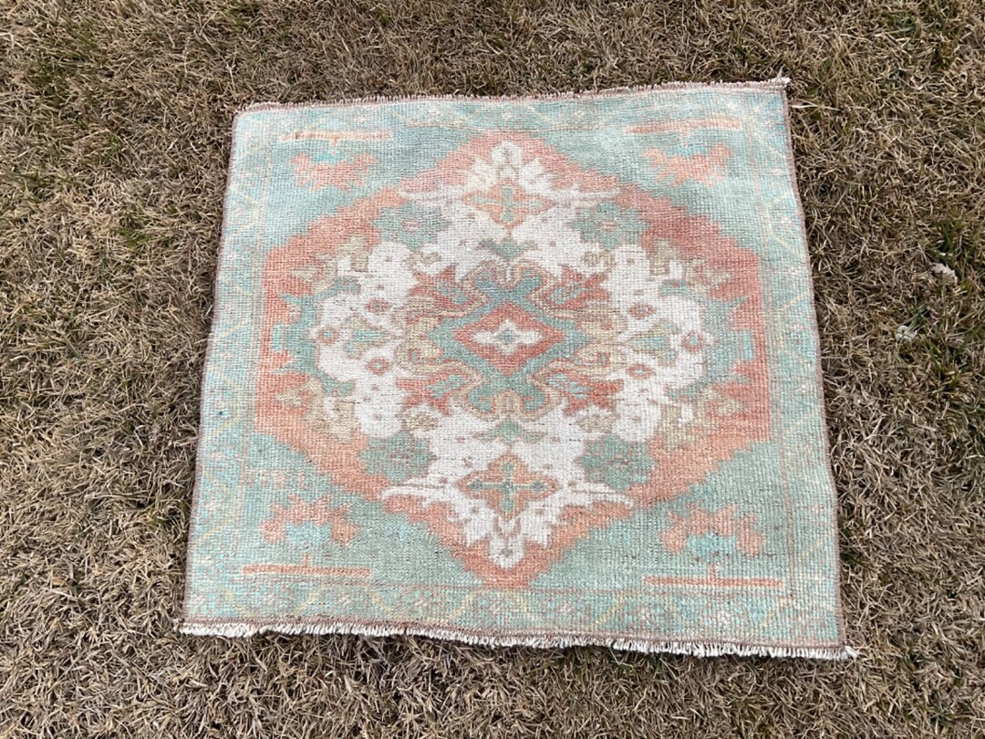 2x2 Square Door Mat Kitchen Rug Bedroom Rug Oushak Rug Etsy