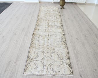 2x11 Vintage Runner Rug, Handmade Rug, Oriental Rug, Kitchen Rug, Corridor Rug, Anatolian Rug, Turkish Runner Rug, Nomadic Rug, 2x11 Rug